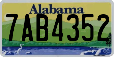 AL license plate 7AB4352