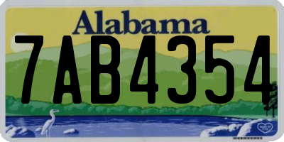 AL license plate 7AB4354