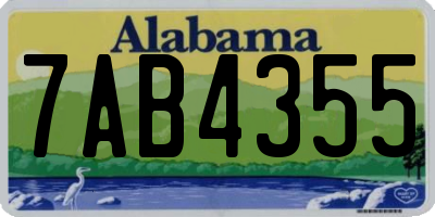 AL license plate 7AB4355