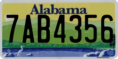 AL license plate 7AB4356