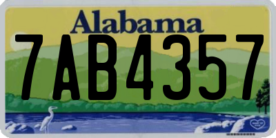 AL license plate 7AB4357