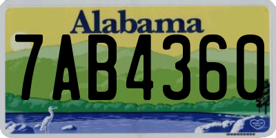 AL license plate 7AB4360