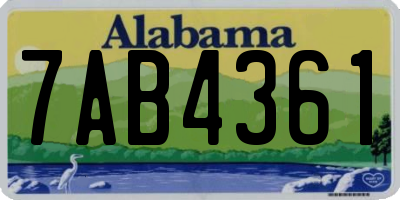 AL license plate 7AB4361