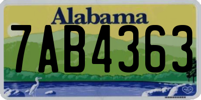 AL license plate 7AB4363