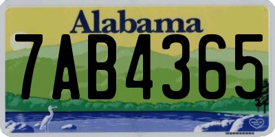 AL license plate 7AB4365