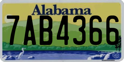 AL license plate 7AB4366