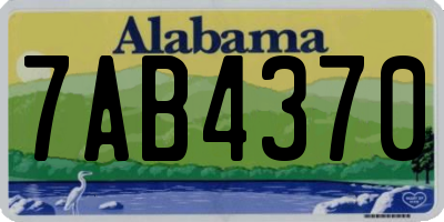 AL license plate 7AB4370