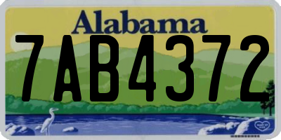 AL license plate 7AB4372