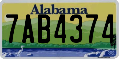 AL license plate 7AB4374