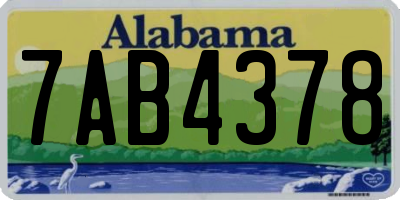 AL license plate 7AB4378