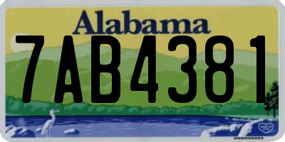 AL license plate 7AB4381