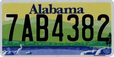 AL license plate 7AB4382