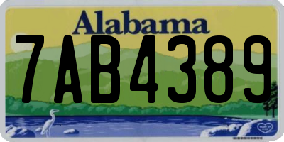 AL license plate 7AB4389