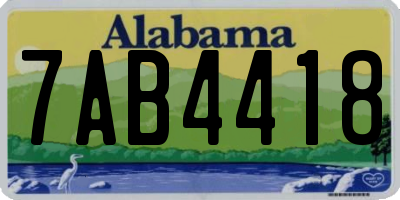 AL license plate 7AB4418