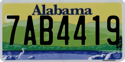 AL license plate 7AB4419