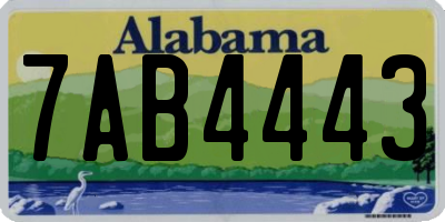 AL license plate 7AB4443