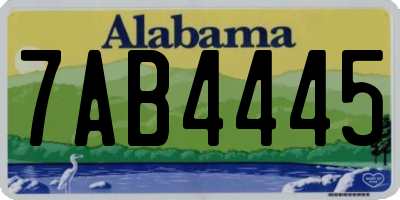 AL license plate 7AB4445