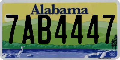 AL license plate 7AB4447