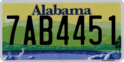 AL license plate 7AB4451