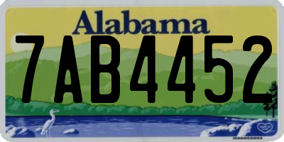 AL license plate 7AB4452