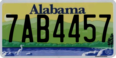 AL license plate 7AB4457