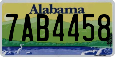 AL license plate 7AB4458