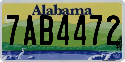 AL license plate 7AB4472