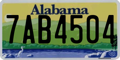 AL license plate 7AB4504