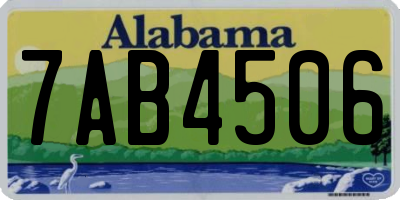 AL license plate 7AB4506