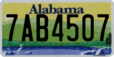 AL license plate 7AB4507