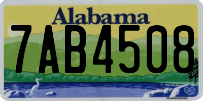 AL license plate 7AB4508