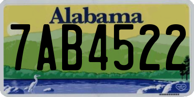 AL license plate 7AB4522