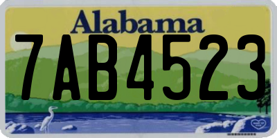 AL license plate 7AB4523
