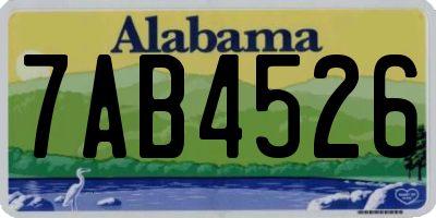 AL license plate 7AB4526