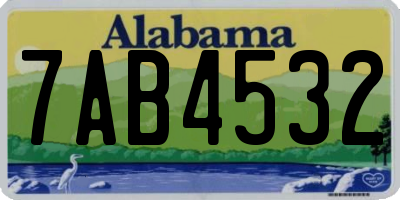 AL license plate 7AB4532