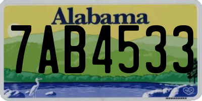 AL license plate 7AB4533