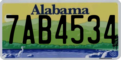 AL license plate 7AB4534