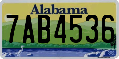 AL license plate 7AB4536