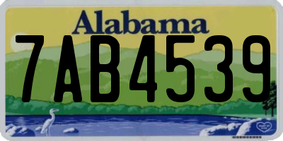 AL license plate 7AB4539