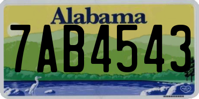 AL license plate 7AB4543