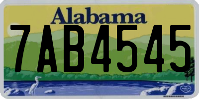 AL license plate 7AB4545