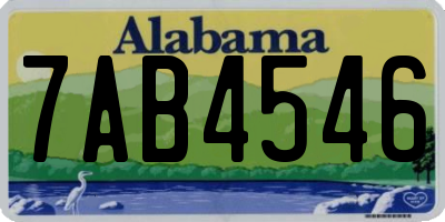 AL license plate 7AB4546