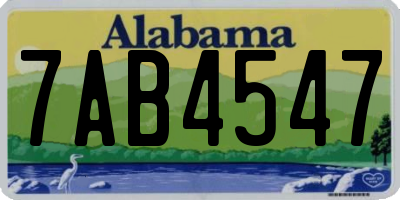 AL license plate 7AB4547