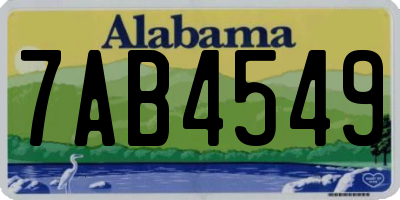 AL license plate 7AB4549
