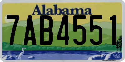 AL license plate 7AB4551
