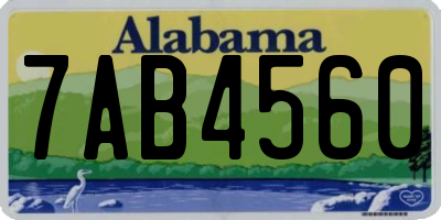 AL license plate 7AB4560