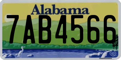 AL license plate 7AB4566