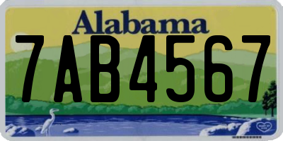 AL license plate 7AB4567