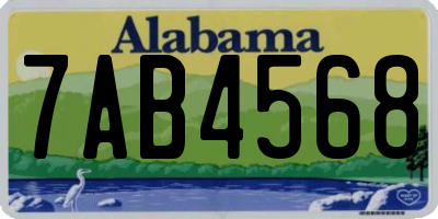 AL license plate 7AB4568