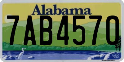 AL license plate 7AB4570